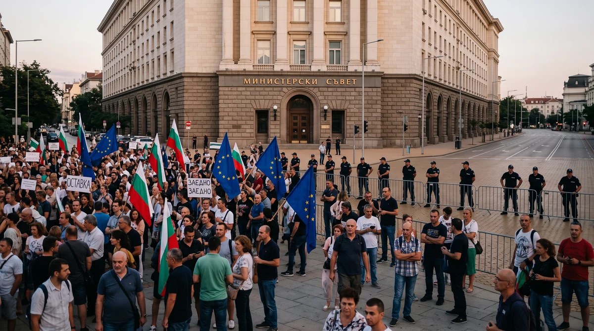 Първи протест срещу кабинета „Радев“ изнесе спора от парламента на улицата